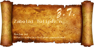 Zabolai Tulipán névjegykártya
